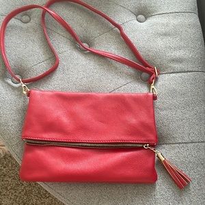 Louie hide red leather crossbody bag